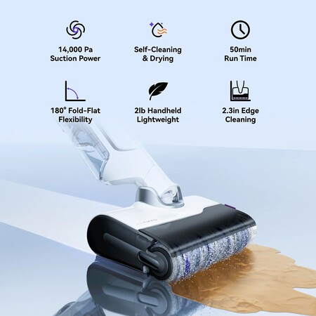 Ручний пилосос миючий Narwal S10 Pro Wet and Dry Vacuum, акумуляторний, бездротовий пилосос, білий, техніка для дому Изображение