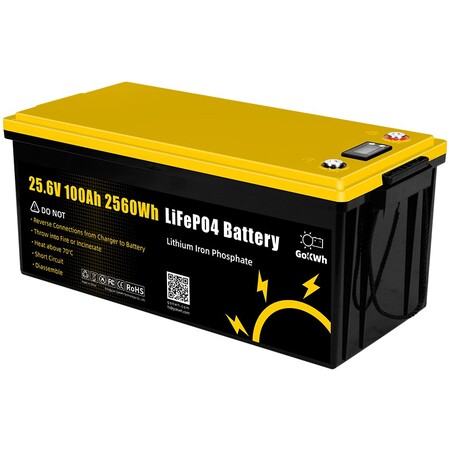 Акумулятор GoKwt LiFePO4 25,6V/100AH (2560W*h), з дисплеєм (літій-залізо-фосфатний акумулятор для ДБЖ (UPS)) Зображення