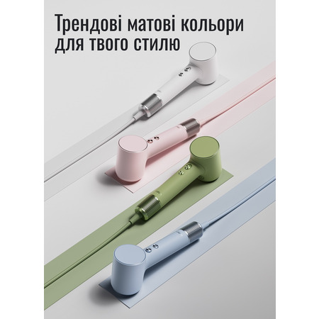 Фен Laifen MINI, 1 насадки, тревел сумка, зелений джангл Изображение