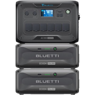 Зарядна станція Bluetti AC300+2xB300K, 3000 Вт, 5529,6 Вт*год (електростанція для дому, UPS, ДБЖ) EU Зображення