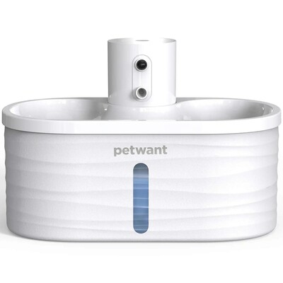 Автоматична поїлка Petwant W4-L Pet Water Fountain на 2,5 л, тихий фонтан-диспенсер з таймером, з інфрачервоним датчиком, 3 режими потоку, для тварин Зображення