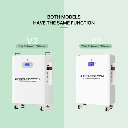 Акумулятор Basen Green Wall&Floor-mounted LiFePO4 51,2V/230AH (11776W*h), Smart BMS, Bluetooth APP (літій-залізо-фосфатний акумулятор для ДБЖ (UPS)) Изображение