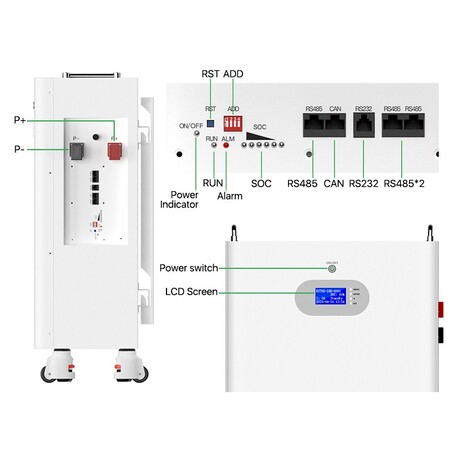 Акумулятор Basen Green Wall&Floor-mounted LiFePO4 51,2V/230AH (11776W*h), Smart BMS, Bluetooth APP (літій-залізо-фосфатний акумулятор для ДБЖ (UPS)) Изображение