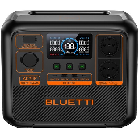 Зарядная станция Bluetti AC70P, 1000 Вт, 864 Вт*ч (электростанция для дома, ИБП, UPS) Изображение