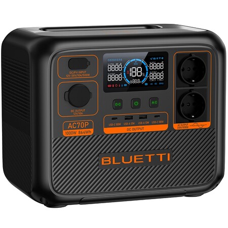 Зарядная станция Bluetti AC70P, 1000 Вт, 864 Вт*ч (электростанция для дома, ИБП, UPS) Изображение