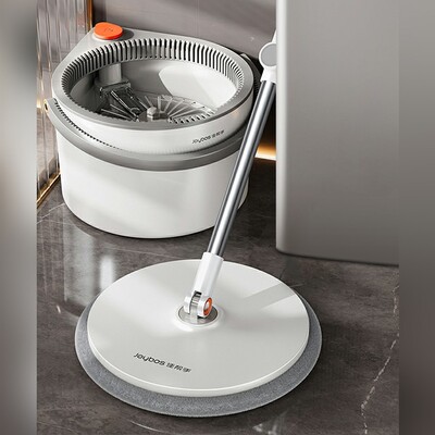 Набір швабра та відро з віджимом Joybos Spin Mop S01 round mop, 2 мопи в комплекті, товари для дому Изображение