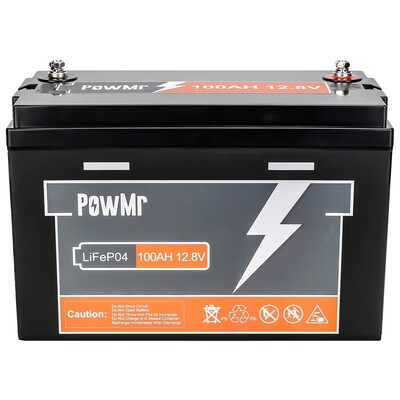 Акумулятор PowMr 100AH 12.8V (1200W*h) LiFePO4 (для будинку, котла, сонячних батарей) Зображення