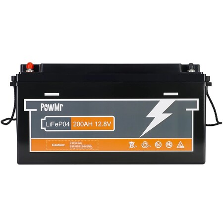 Акумулятор PowMr 12,8V/200Ah, 2560W*h, 200A (LiFePO4, для будинку, котла, сонячних батарей) Зображення