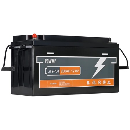 Акумулятор PowMr 12,8V/200Ah, 2560W*h, 200A (LiFePO4, для будинку, котла, сонячних батарей) Изображение