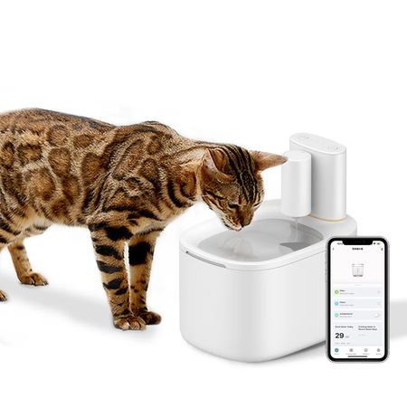 Бездротова автоматична поїлка Tikpaws WF117A  з Wi-Fi, 3.5 л, з датчиком руху, білий, для тварин Зображення