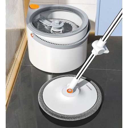 Набір швабра та відро з віджимом Joybos Spin Mop S01, 3 насадки, по 2 мопи в комплекті, товари для дому Изображение