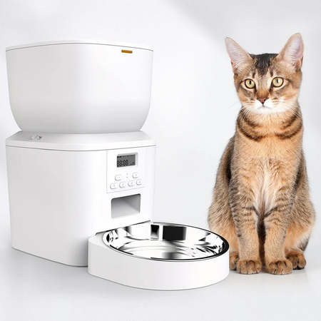Автоматична годівниця Tikpaws QQ022 на 4 л з дисплеєм та голосовим записом для тварин Зображення
