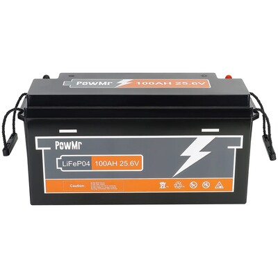 Акумулятор PowMr POW-100AH-25.6V, 25.6V/100Ah, 2560W*h (LiFePO4, для будинку, котла, сонячних батарей) Зображення