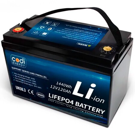 Акумулятор Codi Energy LiFePO4 12V/120AH (1440W*h) (літій-залізо-фосфатний акумулятор для ДБЖ (UPS)) Изображение