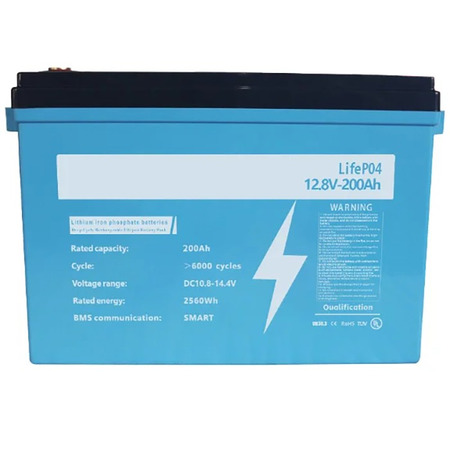 Акумулятор Dipower LiFePO4 12V/200AH (2560W*h), Smart BMS, Bluetooth APP (літій-залізо-фосфатний акумулятор для ДБЖ (UPS)) Зображення