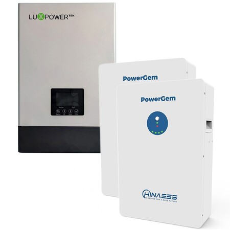 Комплект резервного живлення LUXPOWER SNA6000 WPV, 48 В, 6000 Вт, 100 А + 2х Акумулятора HinaESS by Luxpower POWERGEM 51,2V/100AH, 5120W*h, 100A, LiFePO4 Зображення