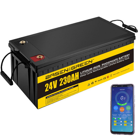 Акумулятор Basen Green LiFePO4 24V/230AH (5888 W*h), Smart BMS, Bluetooth APP (літій-залізо-фосфатний акумулятор для ДБЖ (UPS)) Изображение