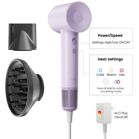 Фен для волосся Laifen SE Special з 2 насадками, Purple Изображение