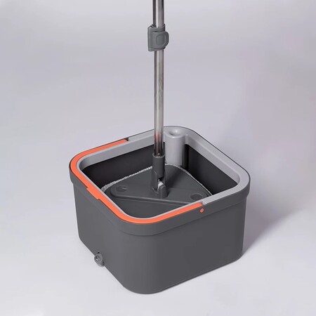 Набір швабра та відро з віджимом SQUARE SPIN MOP-LV-F04 HOLAMOPA, товари для дому Зображення