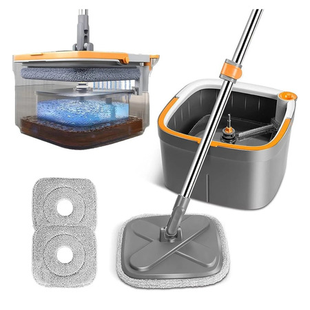 Набір швабра та відро з віджимом SQUARE SPIN MOP-LV-F04 HOLAMOPA, товари для дому Зображення