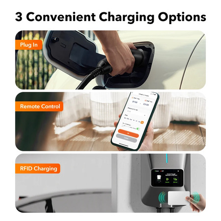 Зарядна станція для електромобіля Wolfbox EU-AC07, 7kW, 32A, Type 2, 5м (AC EV Charger, LED-дисплей, WiFi/Bluetooth, настінна) Зображення