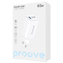 Мережевий зарядний пристрій Proove Pocket GaN 65W (2Type-C + USB) White (WCPG65121202) Зображення