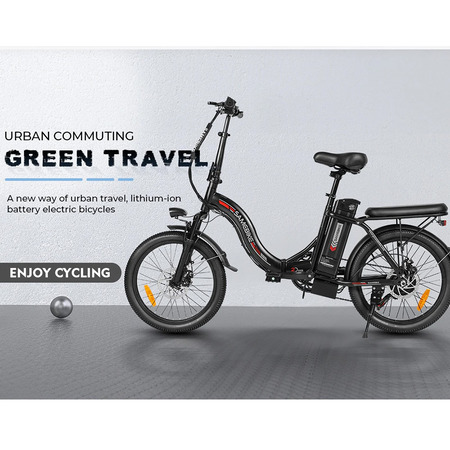 Електровелосипед Samebike CY20 (350 Вт, 12 А*год, 36 В), колеса 20", з ручкою газу, чорний Изображение