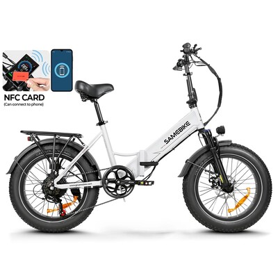 Електровелосипед Samebike LOTDM200-II (750 Вт, 13 А*год, 48 В), колеса 20", з ручкою газу, білий Изображение