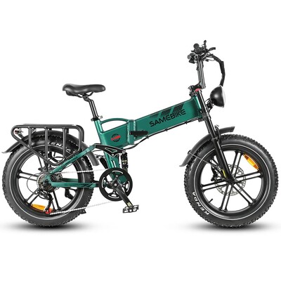 Електровелосипед Samebike RS-A02 (1200 Вт, 17 А*год, 48 В), колеса 20", з ручкою газу, зелений Зображення
