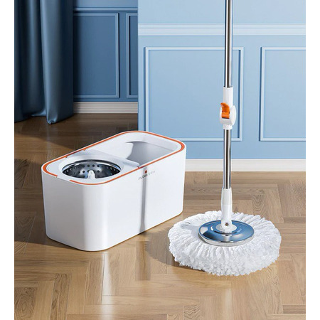 Швабра-ледарка з віджимом та відром Joybos Floor Cleaning Mop  з системою вижимання та обертовим мопом на 360-градусним віджимом, з 2 змінними мопами, товари для дому Зображення