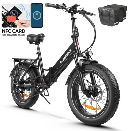 Електровелосипед Samebike LOTDM200-II (750 Вт, 13 А*год, 48 В), колеса 20", з ручкою газу, чорний Изображение