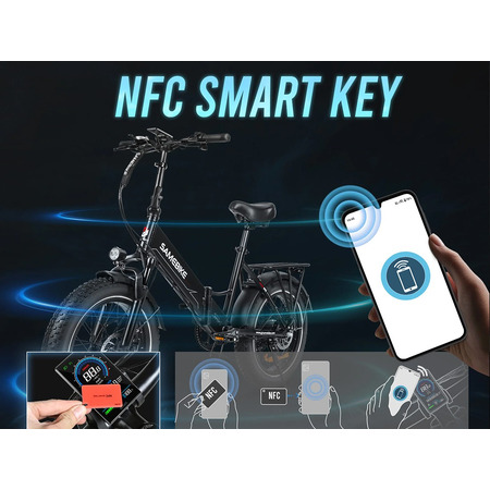 Електровелосипед Samebike LOTDM200-II (750 Вт, 13 А*год, 48 В), колеса 20", з ручкою газу, чорний Изображение