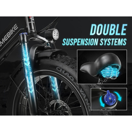 Електровелосипед Samebike LOTDM200-II (750 Вт, 13 А*год, 48 В), колеса 20", з ручкою газу, чорний Изображение