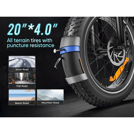 Електровелосипед Samebike LOTDM200-II (750 Вт, 13 А*год, 48 В), колеса 20", з ручкою газу, чорний Изображение