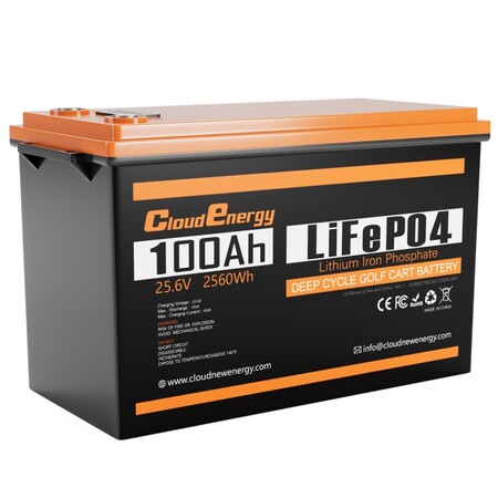 Акумулятор Cloud Energy LiFePO4 24V/100AH, 2560W*h, 100А (з дисплєм, літій-залізо-фосфатний акумулятор для ДБЖ (UPS)) Зображення