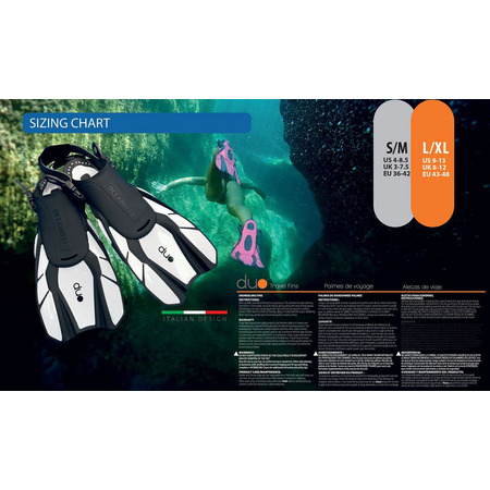 Ласти Ocean Reef Duo Fins, чорний, L/XL Зображення