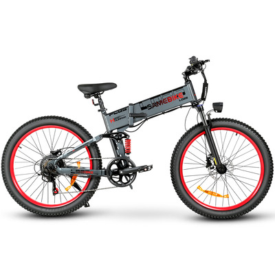 Електровелосипед Samebike LO26 Plus (1000 Вт; 15 А*год; 48 В), колеса 26", з ручкою газу, сірий Зображення