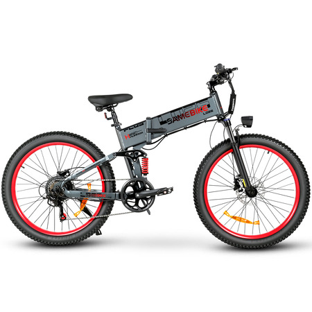 Електровелосипед Samebike LO26 Plus (1000 Вт; 15 А*год; 48 В), колеса 26", з ручкою газу, сірий Зображення