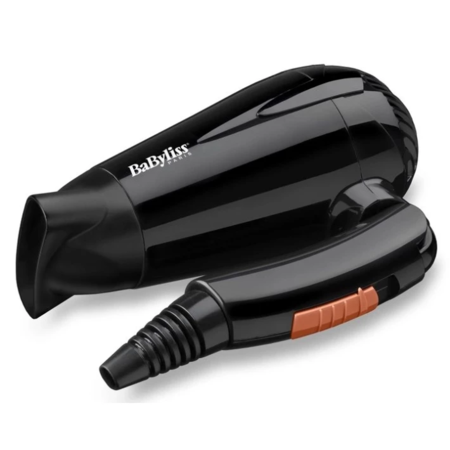 Фен дорожний для волос BaByliss 2000Вт 2 режими роботи, концентратор, складна ручка Чорний (5344E) Зображення