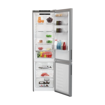 Indesit Холодильник Indesit з нижн. мороз., 202.5x60х67, холод.відд.-253л, мороз.відд.-109л, 2дв., А++, NF, сріблястий (INK25402S4U-e) Зображення