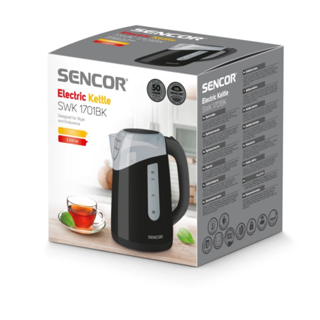 Дисковий електрочайник Sencor SWK 1701BK 1.7л 2200Вт Чорний (SWK1701BK) Зображення