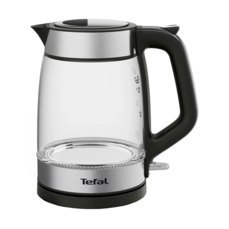 Електрочайник Tefal Glass Kettle KI605830 сріблясто-чорний Зображення