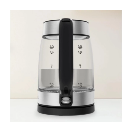 Електрочайник Tefal Glass Kettle KI605830 сріблясто-чорний Зображення