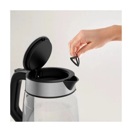 Електрочайник Tefal Glass Kettle KI605830 сріблясто-чорний Зображення
