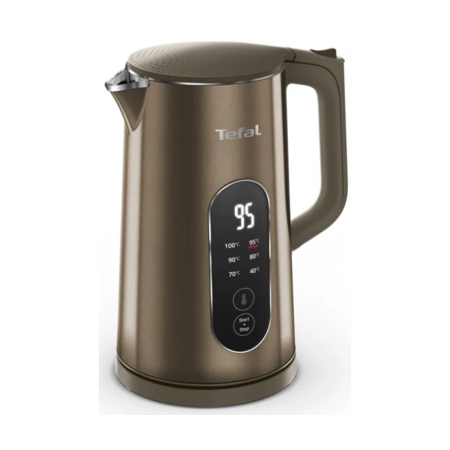 Електрочайник Tefal KI871FE0 Selection 1.7л, з подвійними стінками, 6 темп.реж, підтримка температури, сенc. управління, бронзовий (ERKI871FE0) Зображення