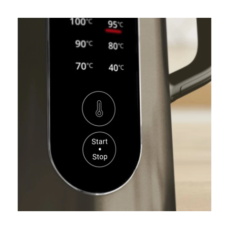 Електрочайник Tefal KI871FE0 Selection 1.7л, з подвійними стінками, 6 темп.реж, підтримка температури, сенc. управління, бронзовий (ERKI871FE0) Зображення