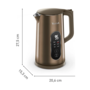 Електрочайник Tefal KI871FE0 Selection 1.7л, з подвійними стінками, 6 темп.реж, підтримка температури, сенc. управління, бронзовий (ERKI871FE0) Зображення