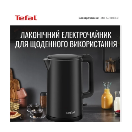 Електрочайник Tefal Thermo Protect KO1408E0 черный Изображение