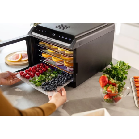 Сушарка для продуктів Gorenje FDK600DB 580Вт, піддонів - 6x1.5см, діаметр - 25см, макс - 75°С, дисплей, пластик+метал, чорний (ERFDK600DB) Зображення