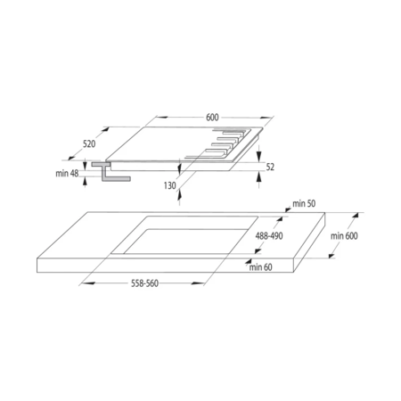 Комплект Gorenje (духовка електрична BO6737E02XK+варильна поверхня газова G642ABX), нерж. (SET_BO6737E02XK_G642ABX) Изображение